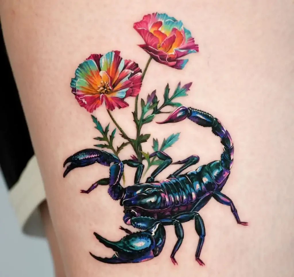 Tatuagens de Escorpião em Aquarela